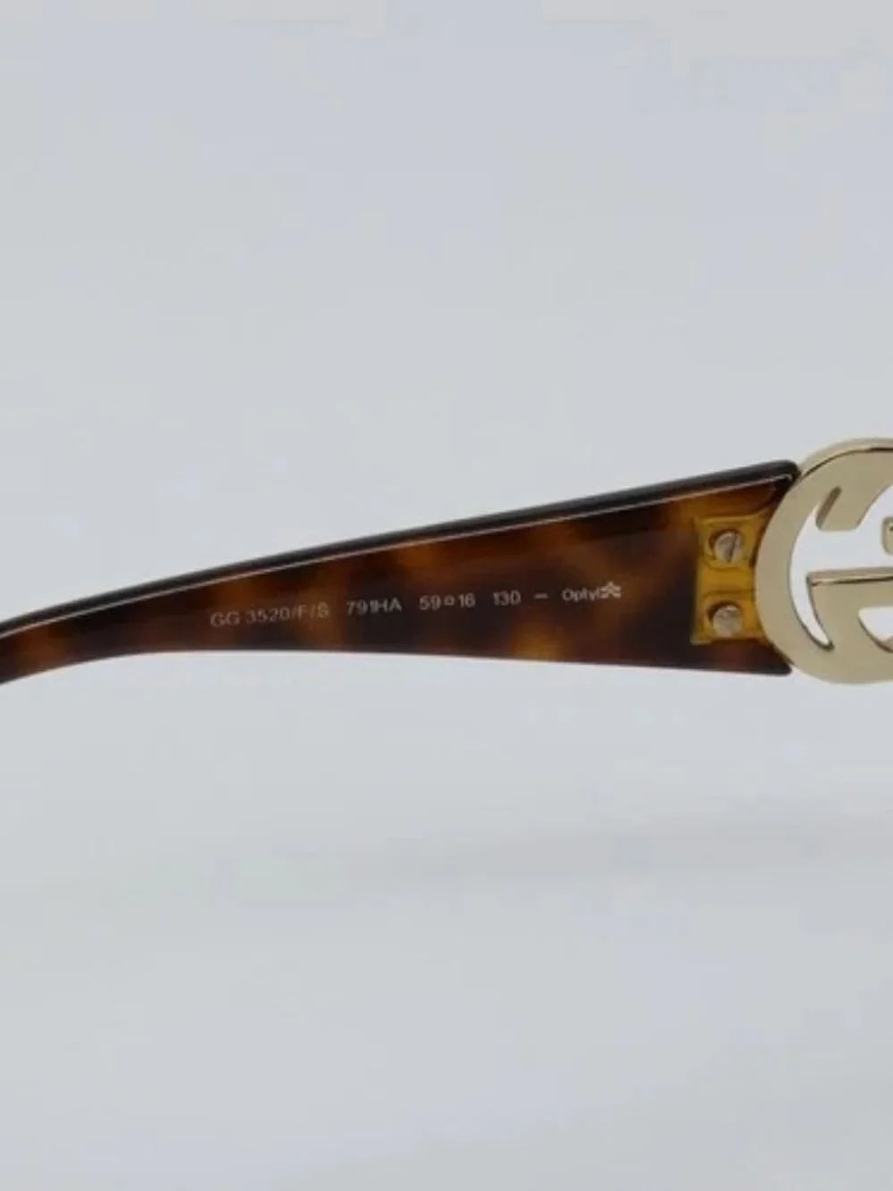GUCCI Interlocking G Sunglasses Plastic Brown Auth SW1673